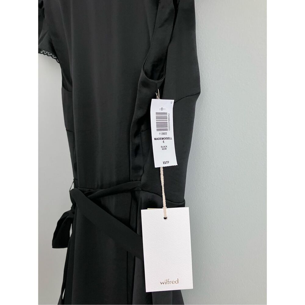 WILFRED Mademoiselle Black Wrap Dress Size XS NWT - Picture 8 of 13